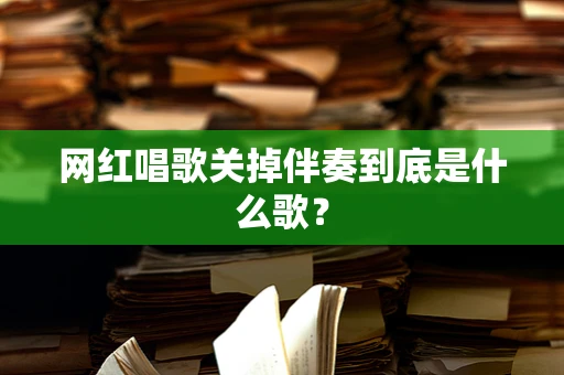 网红唱歌关掉伴奏到底是什么歌？